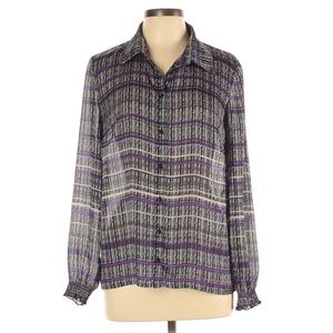 Peter Nygard 10 Shirt Black Purple Semi Shirt